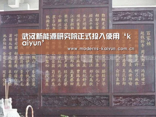 武汉新能源研究院正式投入使用‘kaiyun’(图2) 武汉新能源研究院正式投入使用‘kaiyun’(图2)